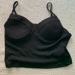 Black cropped corset top